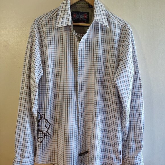 English Laundry Men's Long Sleeve Embroidered Shirt  Scott Weiland Size L/XL - Picture 3 of 14